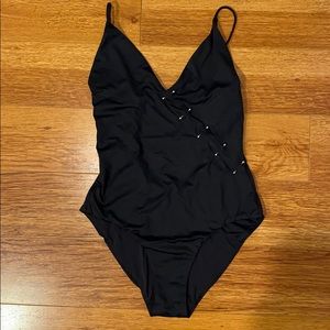 onia black one piece swimsuit jacque medium